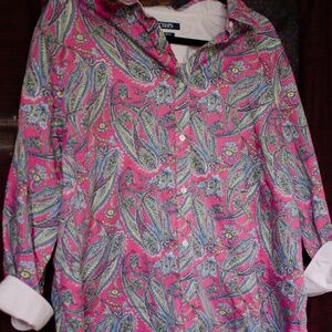 Pink Paisley Button Up